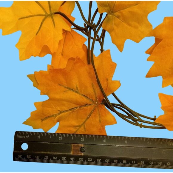 Maple Leaf Garland Thanksgiving Wreath Table Decorations Home Stairs Home 5 FT - Picture 2 of 4